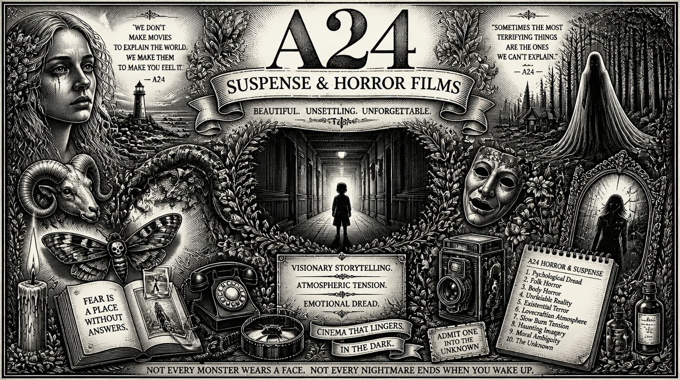 A24 suspense and horror banner