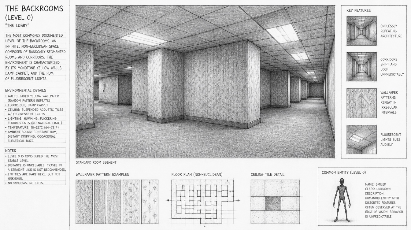 Backroom and liminal space banner