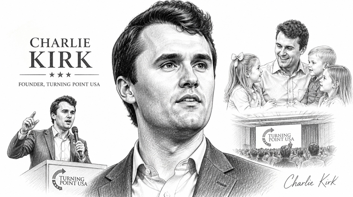 Charlie Kirk memorial banner
