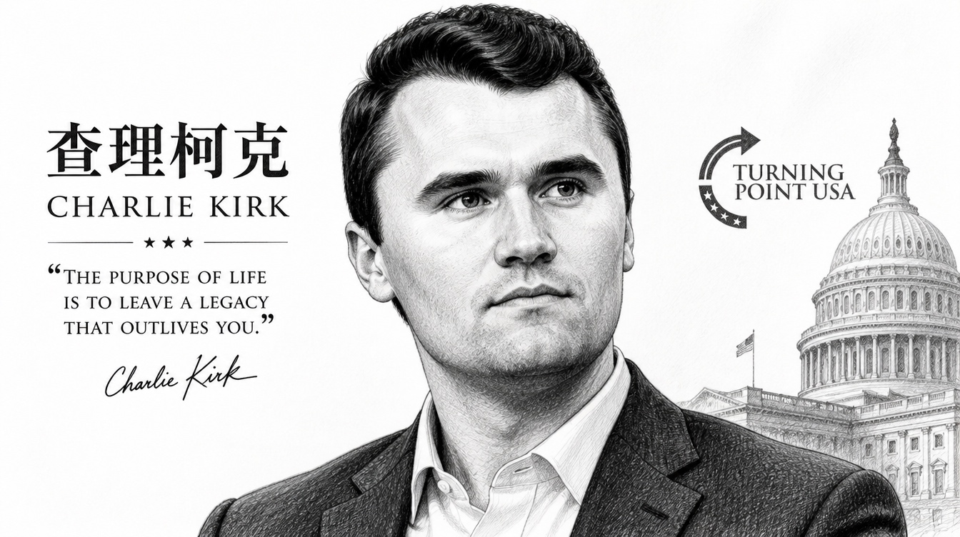 Charlie Kirk portrait and Capitol memorial collage