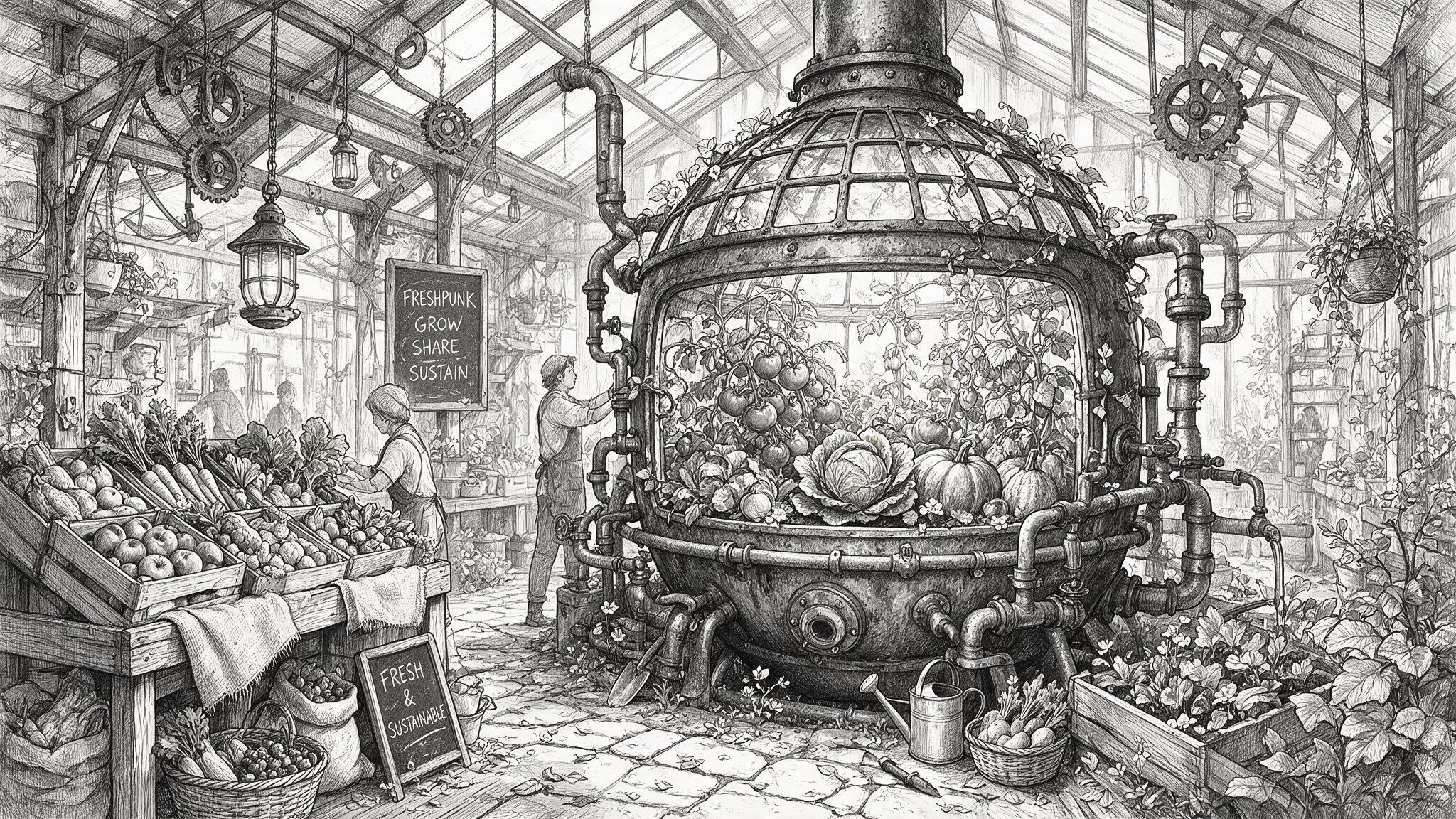 Shared greenhouse and urban market