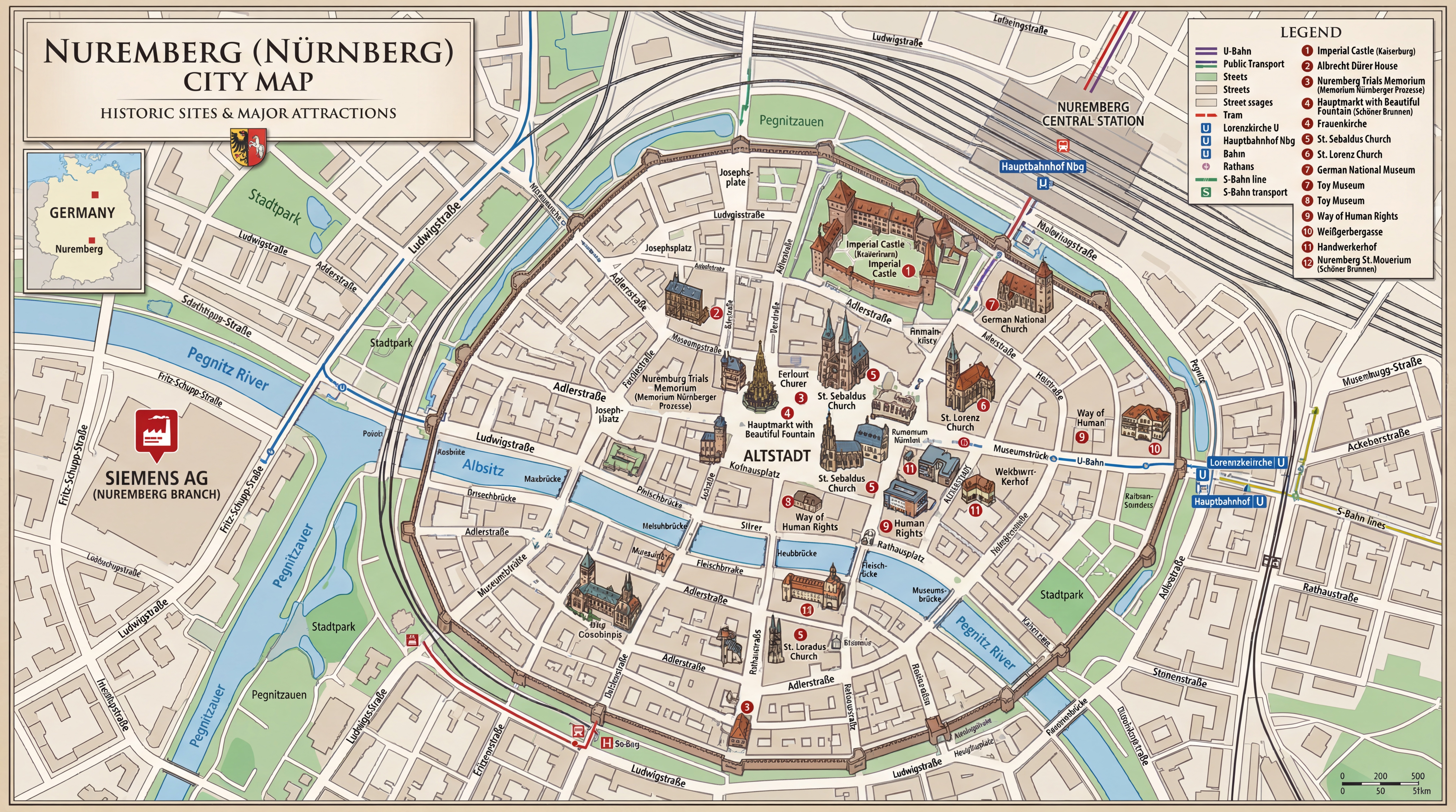 Nuremberg city map