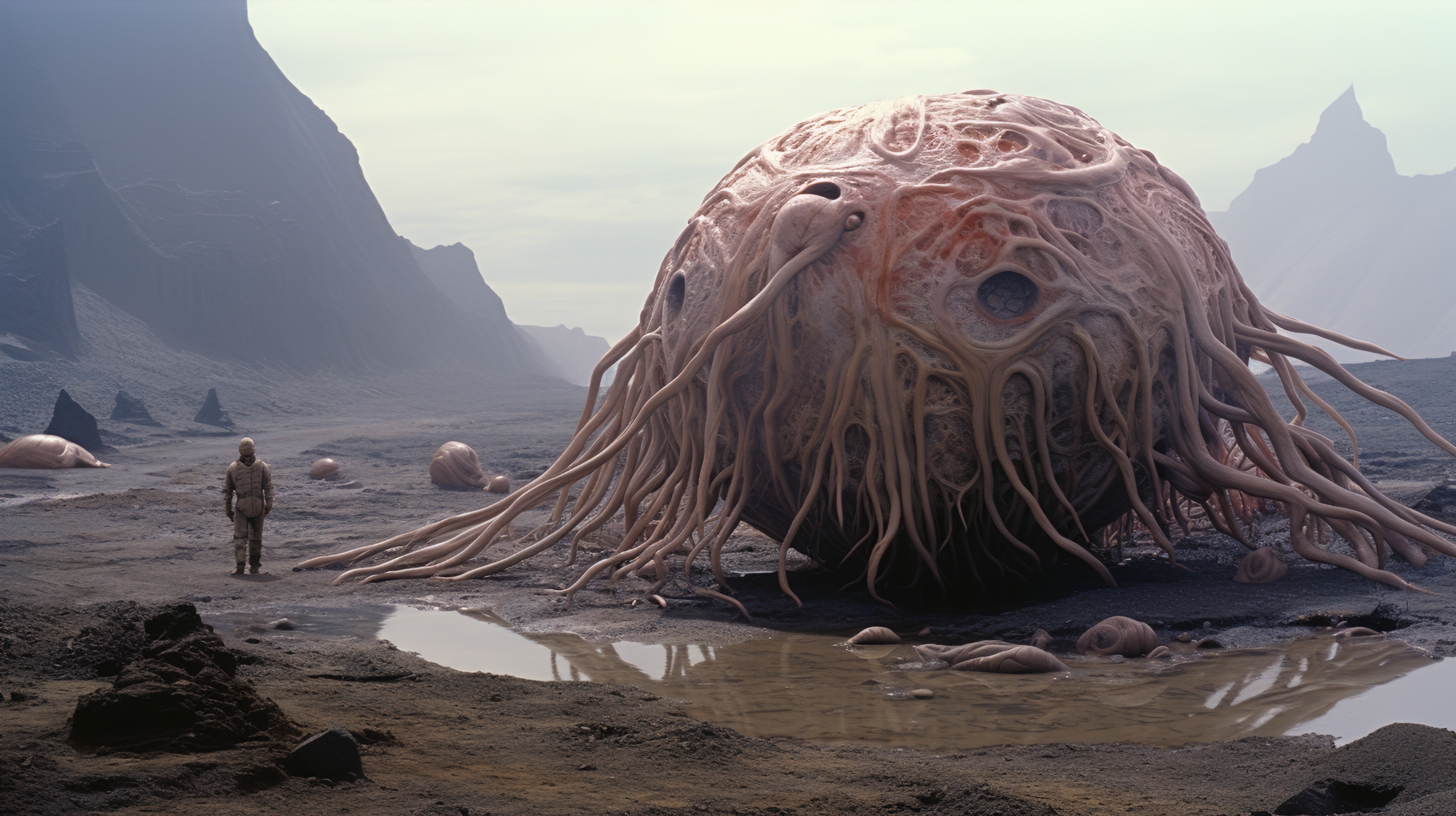 Huge biomorphic orb with tentacles