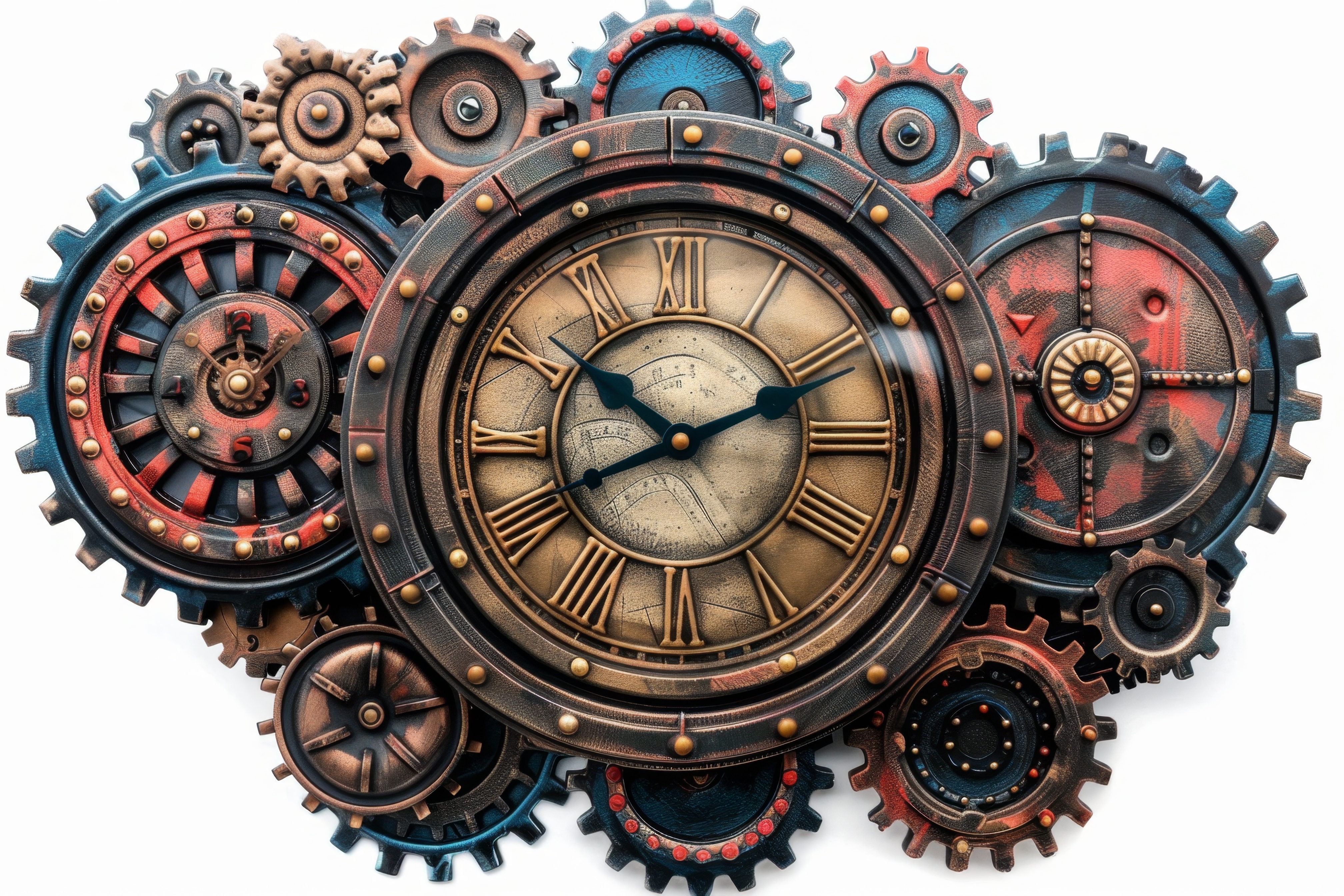Steampunk time machine illustration