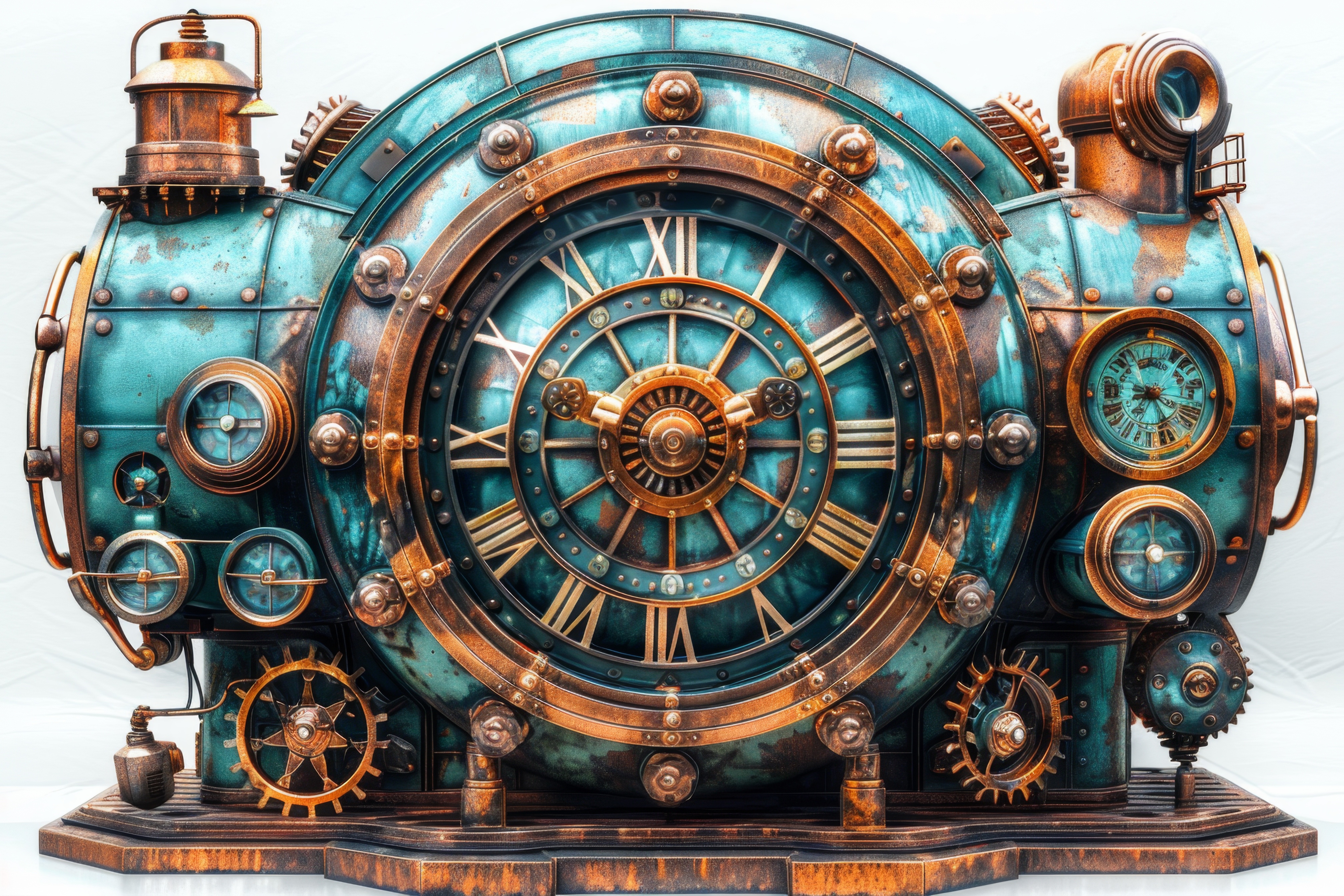 Steampunk time machine design sheet