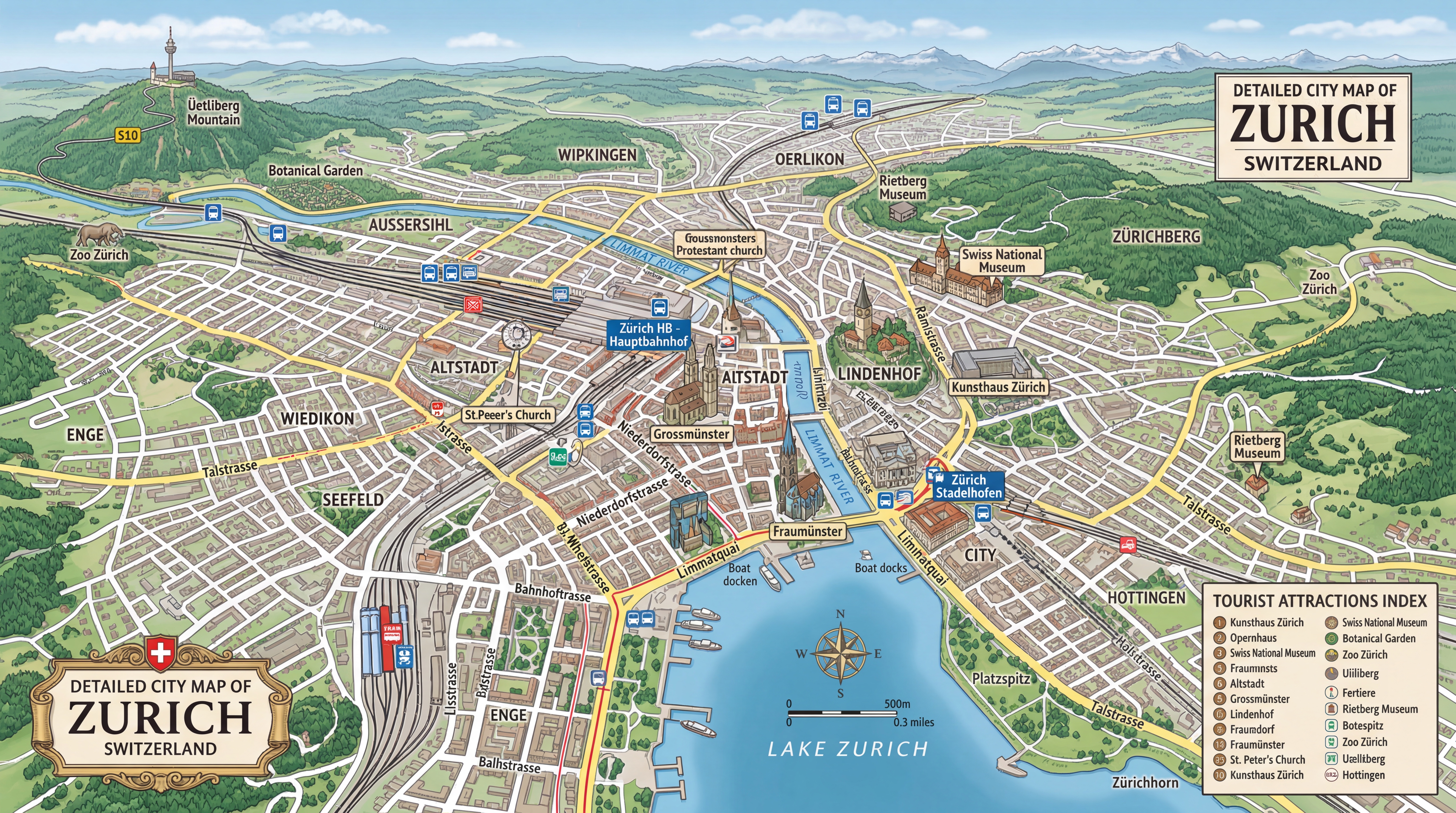 Zurich city map