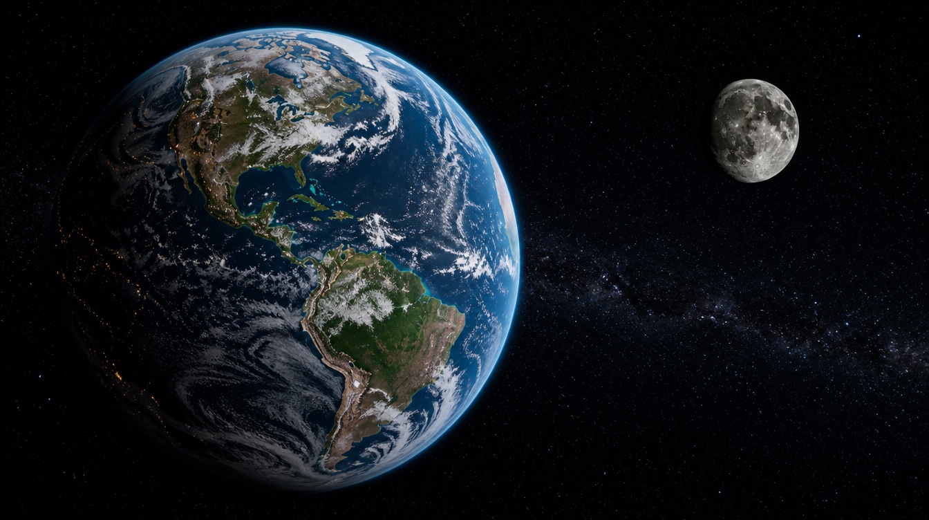 Earth and Moon system image